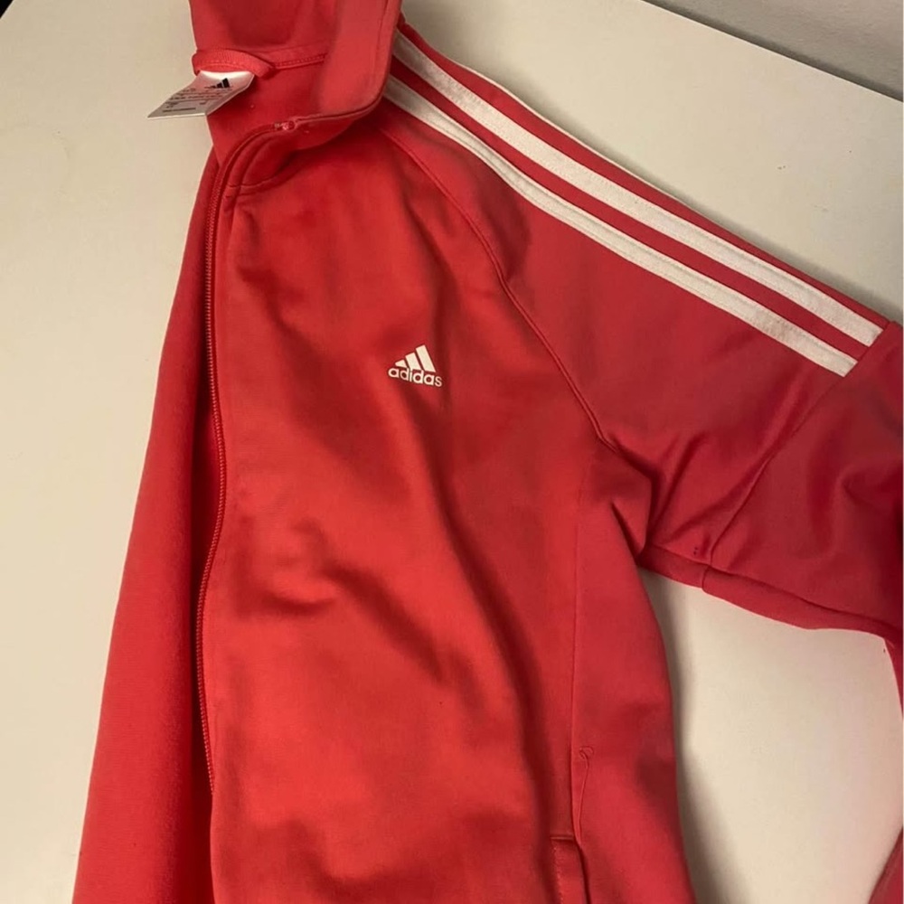 Adidas hot pink Jacket with White Stripes